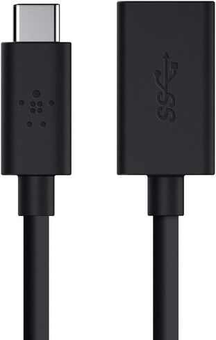 بلكن محول USB 3.0 USB-C الى USB-A (معتمد من USB-IF، 5 جيجابايت في الثانية، متوافق مع ماك بوك وماك بوك برو)، اسود in Kuwait