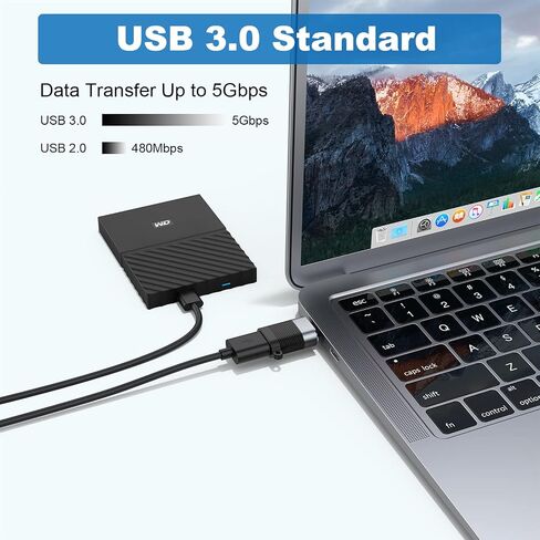 محول AreMe USB C (6 حزم)، Micro USB ذكر إلى USB C أنثى، USB 3.0 ذكر إلى USB C أنثى، USB Type-C ذكر إلى USB 3.0 أنثى موصل محول (أسود) in Kuwait