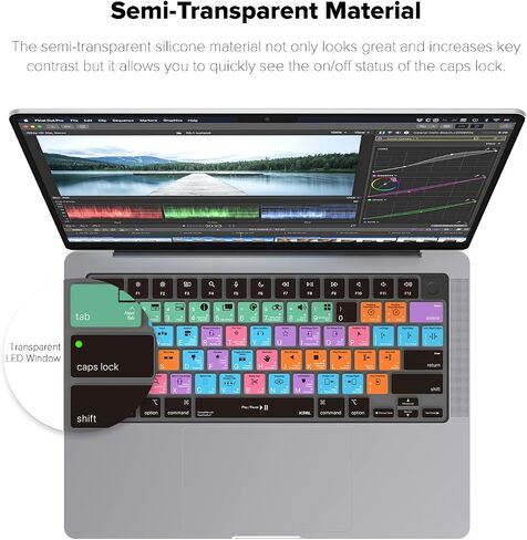 JCPal Final Cut Pro Shortcut Guide Keyboard Cover for 2021/2023 M1/M2/M3 Apple MacBook Pro 14 inch and MacBook Pro 16 inch, 2022 M2 MacBook Air 13 inch, 2023 M2 MacBook Air 15 inch (US-Layout) in Kuwait