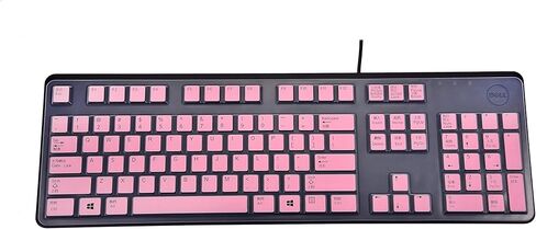 غطاء لوحة المفاتيح لجهاز Dell KB212-B & Dell 2GR91 4G481 KB4021 لوحة مفاتيح USB رفيعة ذات 104 مفاتيح، واقي لوحة المفاتيح Dell KB212-B - وردي in Kuwait