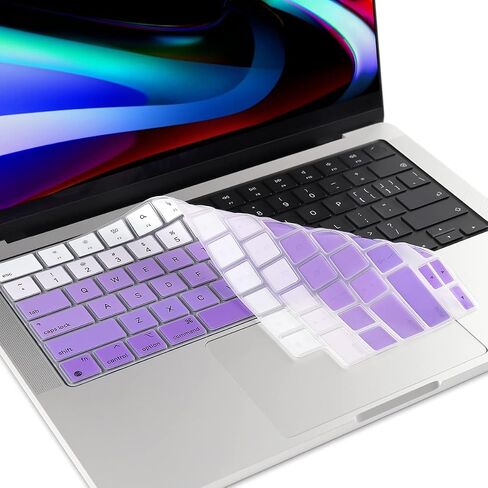غطاء لوحة المفاتيح Batianda لجهاز MacBook Pro 14 مقاس 16 بوصة إصدار 2023 2021 A2442/A2779 A2485/A2780 مع M2 M1 Pro/Max Chip Premium رفيع للغاية متدرج اللون مقاوم للماء للوحة المفاتيح، أخضر متدرج in Kuwait