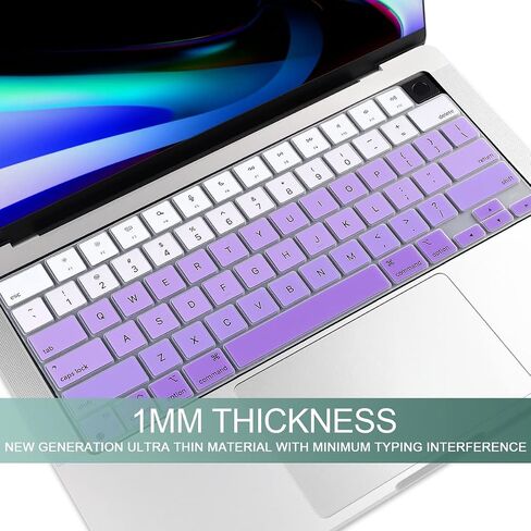 غطاء لوحة المفاتيح Batianda لجهاز MacBook Pro 14 مقاس 16 بوصة إصدار 2023 2021 A2442/A2779 A2485/A2780 مع M2 M1 Pro/Max Chip Premium رفيع للغاية متدرج اللون مقاوم للماء للوحة المفاتيح، أخضر متدرج in Kuwait