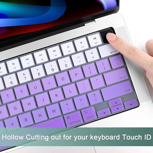 غطاء لوحة المفاتيح Batianda لجهاز MacBook Pro 14 مقاس 16 بوصة إصدار 2023 2021 A2442/A2779 A2485/A2780 مع M2 M1 Pro/Max Chip Premium رفيع للغاية متدرج اللون مقاوم للماء للوحة المفاتيح، أخضر متدرج in Kuwait