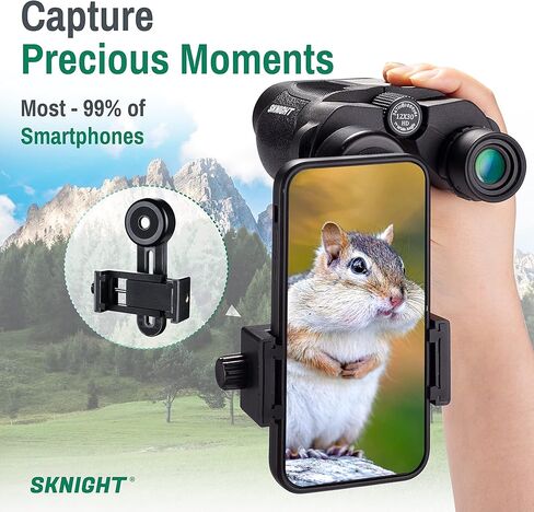 Sknight 12x30 Compact Binoculars for Adults and Kids with Phone Adapter, Small Binoculars with Large View, Lightweight Binoculars for Travel Bird Watching Concert Sports in Saudi Arabia