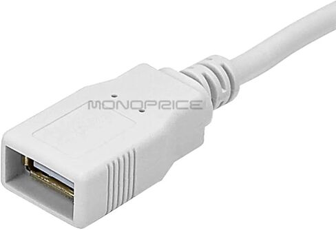 كابل Monoprice بطول 3 أقدام USB 2.0 ذكر إلى أنثى بطول 28/24AWG (مطلي بالذهب) (105432)، أسود in Saudi Arabia