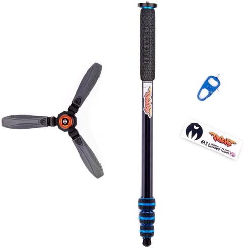 3 Legged Thing Punks Trent 2.0 Monopod with Docz2 Foot Spreader Kit - Lightweight Magnesium Alloy Camera Monopod with Multiple Uses for Heavy Equipment (TRENTKITGREY2.0) in Saudi Arabia