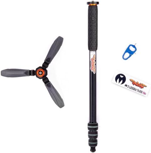 3 Legged Thing Punks Trent 2.0 Monopod with Docz2 Foot Spreader Kit - Lightweight Magnesium Alloy Camera Monopod with Multiple Uses for Heavy Equipment (TRENTKITGREY2.0) in Kuwait