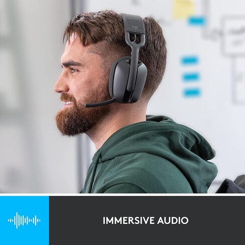 Logitech Zone Vibe 100 Lightweight Wireless Over Ear Headphones with Noise Canceling Microphone, Advanced Multipoint Bluetooth Headset, Works with Teams, Google Meet, Zoom, Mac/PC - Rose in Saudi Arabia