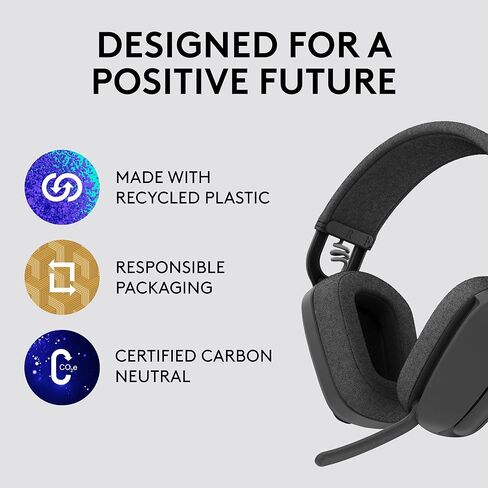 Logitech Zone Vibe 100 Lightweight Wireless Over Ear Headphones with Noise Canceling Microphone, Advanced Multipoint Bluetooth Headset, Works with Teams, Google Meet, Zoom, Mac/PC - Rose in Saudi Arabia