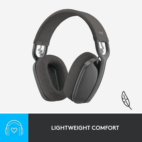 Logitech Zone Vibe 100 Lightweight Wireless Over Ear Headphones with Noise Canceling Microphone, Advanced Multipoint Bluetooth Headset, Works with Teams, Google Meet, Zoom, Mac/PC - Rose in Saudi Arabia