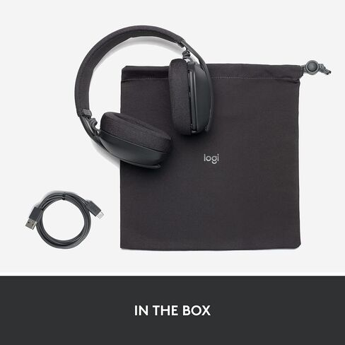 Logitech Zone Vibe 100 Lightweight Wireless Over Ear Headphones with Noise Canceling Microphone, Advanced Multipoint Bluetooth Headset, Works with Teams, Google Meet, Zoom, Mac/PC - Rose in Saudi Arabia