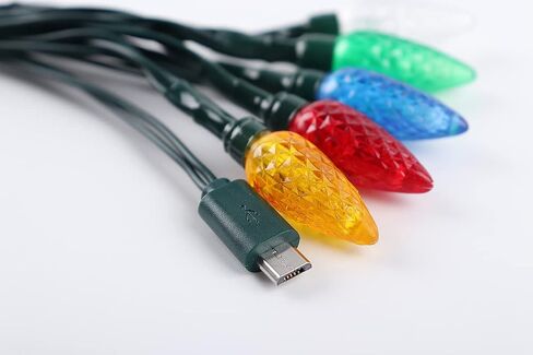YAGE Tale LED Christmas Light Phone Charger Cord USB Type-C and Bulb Charging Cable 50inch 10led Multicolor Bulb,Compatible with Type-C in Kuwait