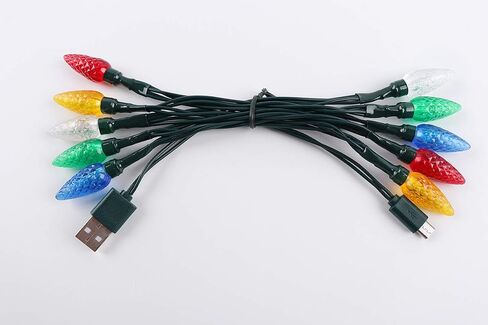 YAGE Tale LED Christmas Light Phone Charger Cord USB Type-C and Bulb Charging Cable 50inch 10led Multicolor Bulb,Compatible with Type-C in Kuwait