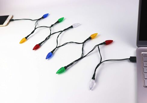 YAGE Tale LED Christmas Light Phone Charger Cord USB Type-C and Bulb Charging Cable 50inch 10led Multicolor Bulb,Compatible with Type-C in Kuwait