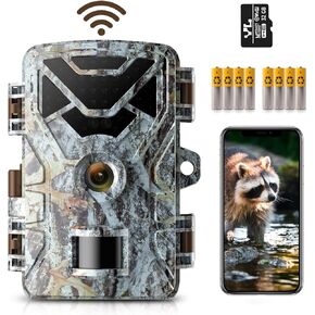 WiFi Trail Camera Game Cameras 2K 30MP with Wide Angle Motion Latest Sensor View 0.2s Trigger Speed 8 Batteries and 32GB SD Card 2.4'' HD TFT Screen Waterproof Cam for Wildlife Monitoring in Kuwait