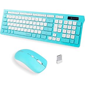 Wireless Keyboard and Mouse Combo Silent for Office and Home(Purple) | 2.4G Full Size Silent Cordless Keyboard with Tilt Legs,3-Level DPI Quiet Mouse,for Windows/Mac OS/Desktop/Laptop/PC in Saudi Arabia