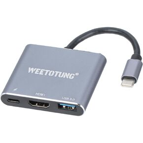 WEETOTUNG USB Type-c 3.1 hub to USB 3.0 + PD + HDMI 4K محول فيديو ومحول صوت لأجهزة الكمبيوتر المحمولة USB من النوع c وأجهزة Macbooks وNintendo Switch in Kuwait