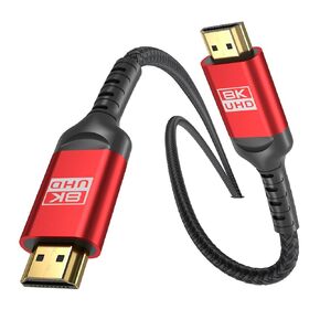 كابل HDMI ALLEASA 8K، كابل HDMI فائق السرعة 48 جيجابت في الثانية 12 قدم، كابل HDMI بطول 12 قدم - 4K@120 هرتز 8K@120 هرتز، eARC، HDR10، DTS:X، HDCP 2.2 & 2.3، متوافق مع PS4/5، Blu-ray، الشاشة ، الكمبيوتر الشخصي، أجهزة إكس بوكس، تلفزيون المزيد