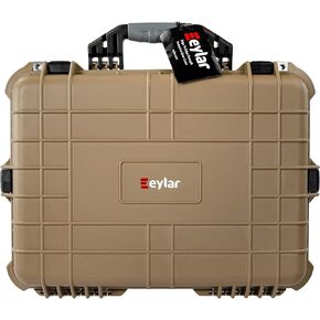 Eylar Large 20 Inch Protective Camera Case Water and Shock Proof With Foam (Yellow)