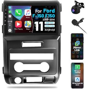 لراديو Ford F-150 F150 2008-2014، Roinvou 2+32G Android 11 CarPlay Car Stereo مع Android Auto 9 بوصة شاشة تعمل باللمس بلوتوث مستقبل صوت السيارة يدعم وصلة المرآة GPS WiFi SWC كاميرا احتياطية RDS DSP in Kuwait