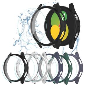 [6+6Pack Screen Protector Case for Samsung Galaxy FE/Galaxy Watch 5/Galaxy Watch 4 40mm, Bubble Free Tempered Glass Film + Waterproof Hard PC Bumper No Water Collected Protective Cover in Kuwait