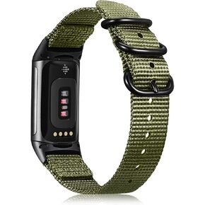 Fintie Nylon Bands Compatible with Fitbit Charge 6/5, Soft Breathable Sport Band Replacement Accessories Strap Wristband