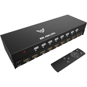 HDMI Switch with Remote - HDMI Switcher 5 in 1 Out, 4K HDMI Switch Box, Multiple HDMI Port for TV, 5 HDMI 1.4 Port, Support 4K@30Hz, 3D Audio Video Sync, Compatible with PS4/5,Xbox,Roku,Apple TV,PC