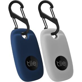 Geiomoo Silicone Case for Tile Pro 2022 Tracker, Soft Flexible Scratch Resistant Cover with Carabiner (2 Pack Navy Blue+Oatmeal) in Kuwait