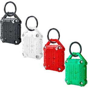 Jeanue-Waterproof Airtag Holder Keychain Case,Compatible Apple Air Tag Tracker with Key Ring,[Ultra-Durable][Full-Cover][Screw-Closed] for Keys/Dog Collar/Luggage (Black 4Pack) in Kuwait