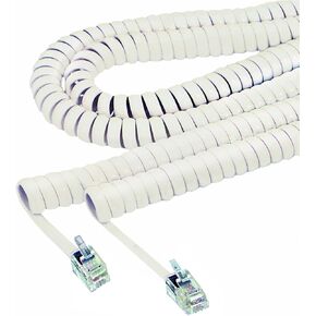 Softalk Coiled Phone Cord, Plug/Plug, 25 ft, Black in Saudi Arabia