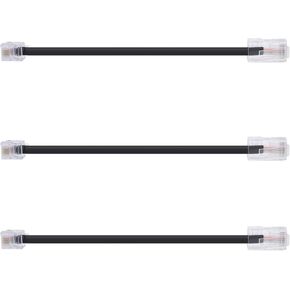 خط هاتف Vthahaby (3 حزم) كابل محول RJ45 إلى RJ11 بطول 6 أقدام RJ45 8P4C ذكر إلى RJ11 6P4C ذكر - أسود/5 بوصة in Kuwait