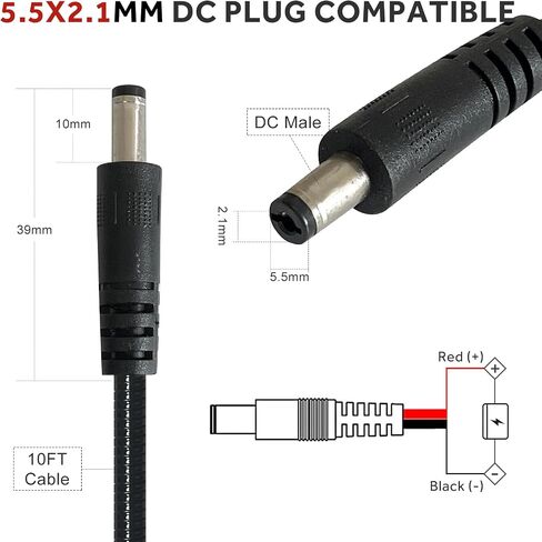 Durable Chew-Resistant Power Cable for Trail Cameras, Compatible with Tactacam Reveal X XB SK, Wise Eye,Covert Cameras, Snyper, etc. 4.0x1.7mm DC Plug to Alligator Clips, 79" in Saudi Arabia