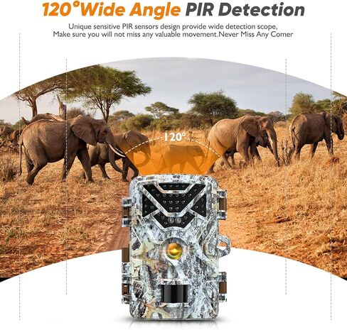 WiFi Trail Camera Game Cameras 2K 30MP with Wide Angle Motion Latest Sensor View 0.2s Trigger Speed 8 Batteries and 32GB SD Card 2.4'' HD TFT Screen Waterproof Cam for Wildlife Monitoring in Kuwait