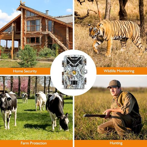 WiFi Trail Camera Game Cameras 2K 30MP with Wide Angle Motion Latest Sensor View 0.2s Trigger Speed 8 Batteries and 32GB SD Card 2.4'' HD TFT Screen Waterproof Cam for Wildlife Monitoring in Kuwait