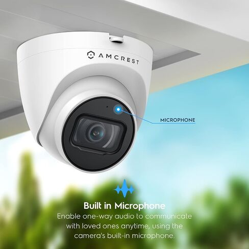 Amcrest 5MP Turret POE Camera, UltraHD Outdoor IP Camera POE with Mic/Audio, 5-Megapixel Security Surveillance Cameras, 98ft NightVision, 132° FOV, MicroSD (256GB), (IP5M-T1179EW-AI-V3) in Kuwait