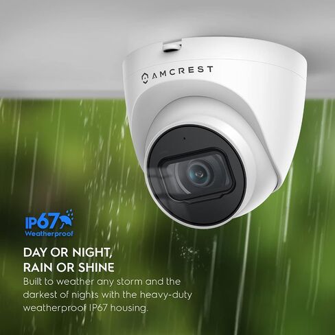 Amcrest 5MP Turret POE Camera, UltraHD Outdoor IP Camera POE with Mic/Audio, 5-Megapixel Security Surveillance Cameras, 98ft NightVision, 132° FOV, MicroSD (256GB), (IP5M-T1179EW-AI-V3) in Kuwait