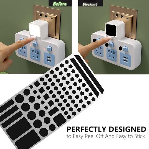 5 ورقات ملصقات لحجب ضوء LED، 3 قطع و2 غير مقطوعة، ملصقات تعتيم للالكترونيات مثل شاشة التلفزيون والكمبيوتر ومكيف الهواء، ملصقات غطاء الضوء الالكترونية، ملصقات تعتيم الضوء، اضواء سوداء in Kuwait