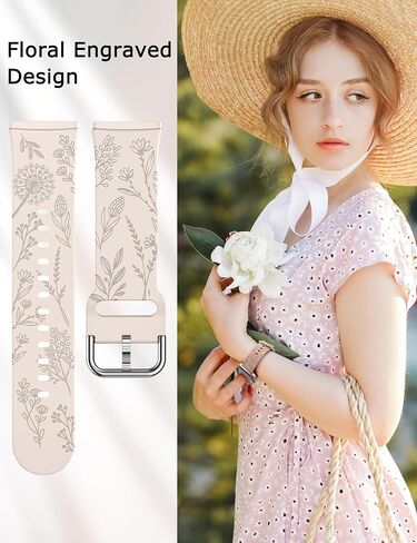 Minyee 3 Packs Floral Engraved Band Compatible with Fitbit Versa 4/Versa 3/Sense 2/Sense Band Women, Cute Soft Silicone Dandelion Flower Pattern Sport Designer Fancy Summer Strap for Versa 4 in Saudi Arabia