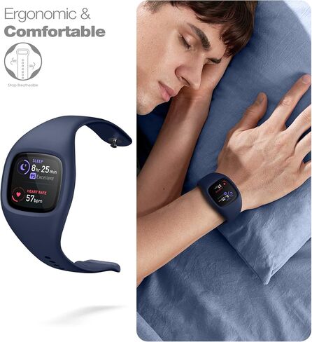 SURITCH Band Compatible with Fitbit Versa 3/Fitbit Sense bands with case,Soft Silicone Protective Case with Strap for Sport Wristbands women men (Black) in Saudi Arabia