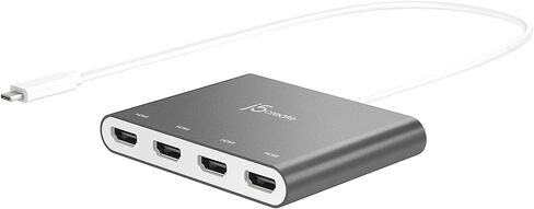 j5create USB-C to 4 Port HDMI Adapter Hub- Multi Monitor Splitter - Support 4 1080p 60Hz Displays - Compatible with Type-C MacBook and Windows Laptop (JCA366) in Saudi Arabia