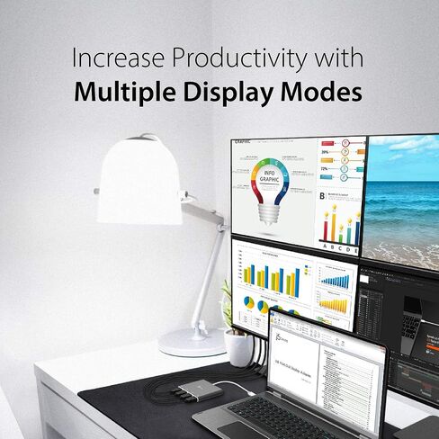 j5create USB-C to 4 Port HDMI Adapter Hub- Multi Monitor Splitter - Support 4 1080p 60Hz Displays - Compatible with Type-C MacBook and Windows Laptop (JCA366) in Saudi Arabia