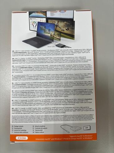 j5create USB-C to 4 Port HDMI Adapter Hub- Multi Monitor Splitter - Support 4 1080p 60Hz Displays - Compatible with Type-C MacBook and Windows Laptop (JCA366) in Saudi Arabia