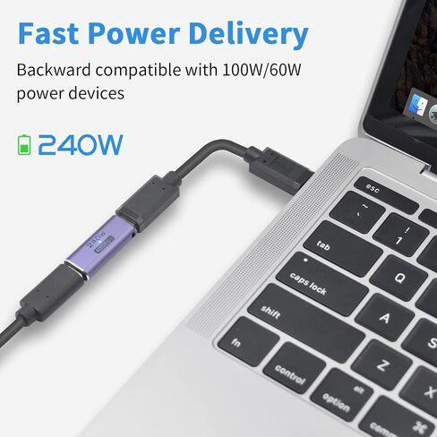 محول موسع Poyiccot USB C بسرعة 40 جيجابت في الثانية، 2 حزمة USB C ذكر إلى أنثى محول تمديد 8K@60 هرتز، USB C PD 100W نوع C موسع يدعم USB 4 Thunderbolt 4 موصل لجهاز MacBook Pro، محطة إرساء in Kuwait