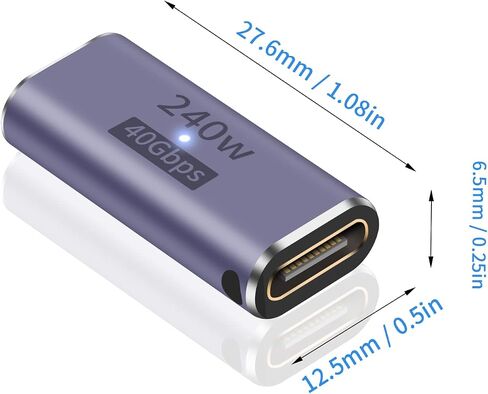 محول موسع Poyiccot USB C بسرعة 40 جيجابت في الثانية، 2 حزمة USB C ذكر إلى أنثى محول تمديد 8K@60 هرتز، USB C PD 100W نوع C موسع يدعم USB 4 Thunderbolt 4 موصل لجهاز MacBook Pro، محطة إرساء in Kuwait