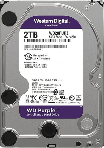 Western Digital 2TB WD Purple Surveillance Internal Hard Drive HDD - SATA 6 Gb/s, 64 MB Cache, 3.5" - WD20PURZ (Renewed) in Saudi Arabia