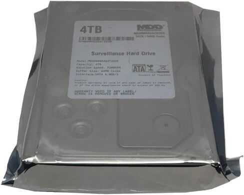 MaxDigitalData 4TB 64MB Cache 7200PM SATA 6.0Gb/s 3.5" Internal Surveillance CCTV DVR Hard Drive (MD4000GSA6472DVR) - w/ 2 Year Warranty (Renewed) in Saudi Arabia
