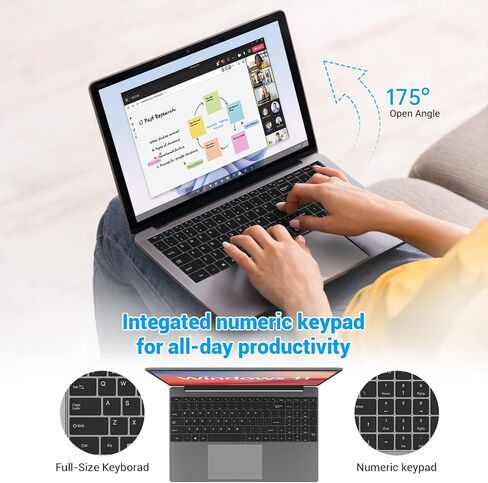 ApoloSign 15.6'' Laptop, 12GB RAM 512GB SSD, Windows 11 Laptop Computer, Intel Jasper Lake N5095(up to 2.8GHz), FHD IPS Display, Ultra Slim, Mini-HDMI in Saudi Arabia