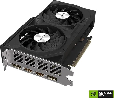 جيجابايت بطاقة رسومات جيفورس RTX 4060 ويندفورس OC 8G، مروحتان ويندفورس، 8GB 128-bit GDDR6، بطاقة فيديو GV-N4060WF2OC-8GD in Saudi Arabia