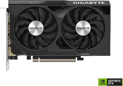 جيجابايت بطاقة رسومات جيفورس RTX 4060 ويندفورس OC 8G، مروحتان ويندفورس، 8GB 128-bit GDDR6، بطاقة فيديو GV-N4060WF2OC-8GD in Saudi Arabia
