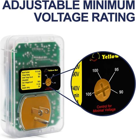 Surge Protector,Voltage Protector for Home Appliance 110V 15A 2200W 1 Pack | Multi Function, Indicator Light, Plug with Protection Wall Mount, Power Suppressor for Refrigerator/TV/PC in Kuwait